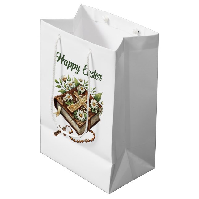 Amazing Happy Easter Bible customizable Medium Gift Bag (Front Angled)