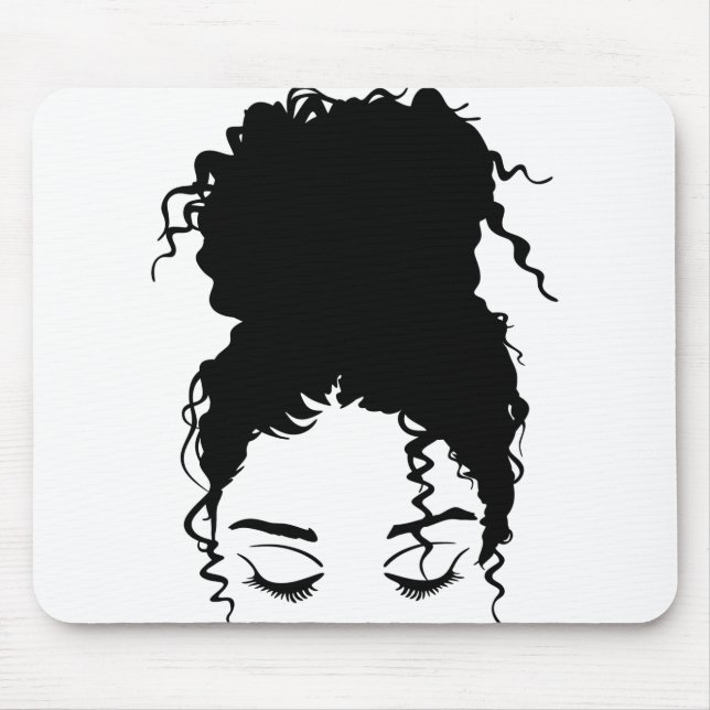 amazing high messy bun mouse mat (Front)