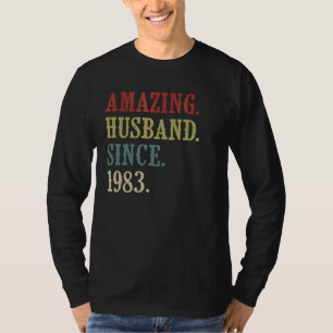 Amazing Husband Since 1983 Retro 39 Wedding Anive T-Shirt