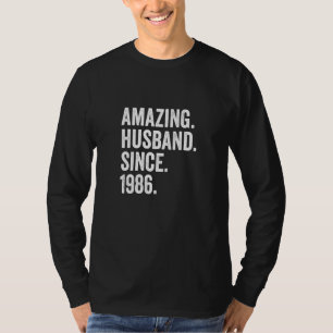 Amazing Husband Since 1986 36th Wedding Anniversar T-Shirt