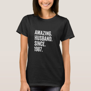 Amazing Husband Since 1987 35th Wedding Anniversar T-Shirt