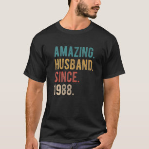 Amazing Husband Since 1988  34th Wedding Aniversar T-Shirt