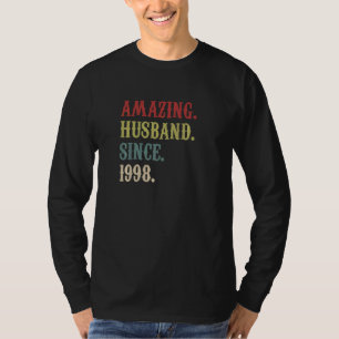 Amazing Husband Since 1998 24 Wedding Aniversary   T-Shirt