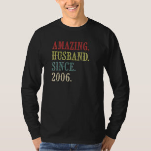 Amazing Husband Since 2006 Retro 16 Wedding Anive T-Shirt
