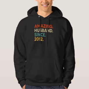 Amazing Husband Since 2012 10 Wedding Aniversary Hoodie