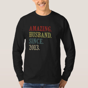 Amazing Husband Since 2013 Retro 9 Wedding Aniver T-Shirt