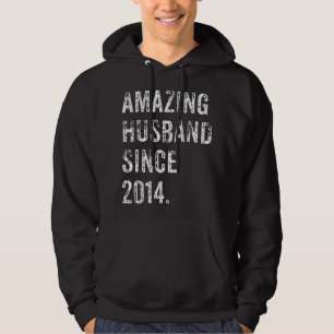 Amazing Husband Since 2014 8 Years Wedding Anniver Hoodie