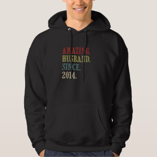 Amazing Husband Since 2014 Retro 8 Wedding Aniver Hoodie
