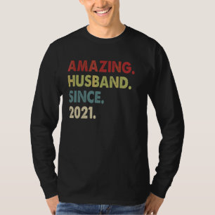 Amazing Husband Since 2021 1 Wedding Aniversary T-Shirt