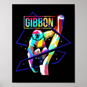 Amazing Hylobates Lar Lesser Ape Gibbon Gibbons Mo Poster