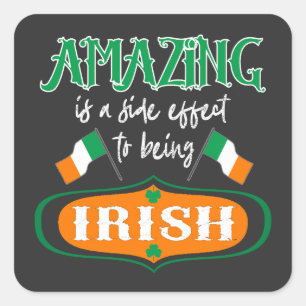 Amazing Irish Flag Shamrock Lucky Celtic Pride Square Sticker