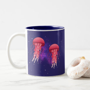 Amazing Jellyfish In Space Two-Tone Coffee Mug