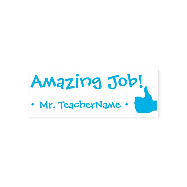"Amazing Job!" + Custom Teacher Name Self-inking Stamp (Design)