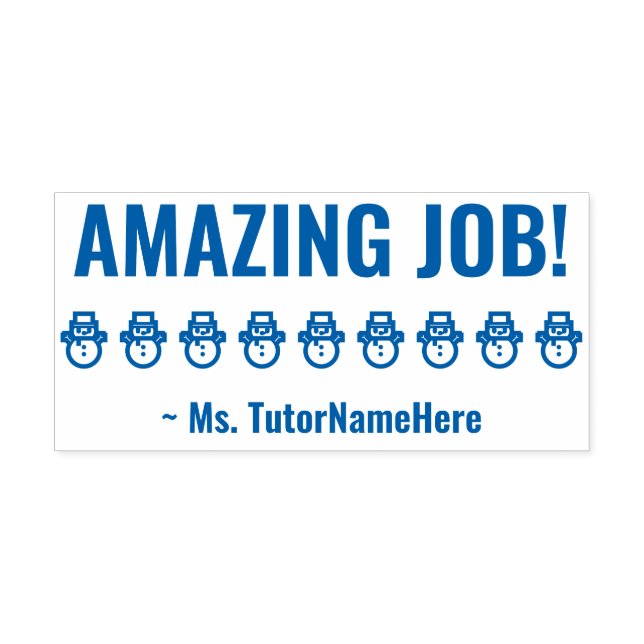 "AMAZING JOB!" School Teacher Rubber Stamp (Design)