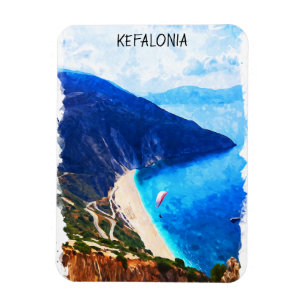 Amazing Kefalonia Greece Watercolor Artwork Magnet