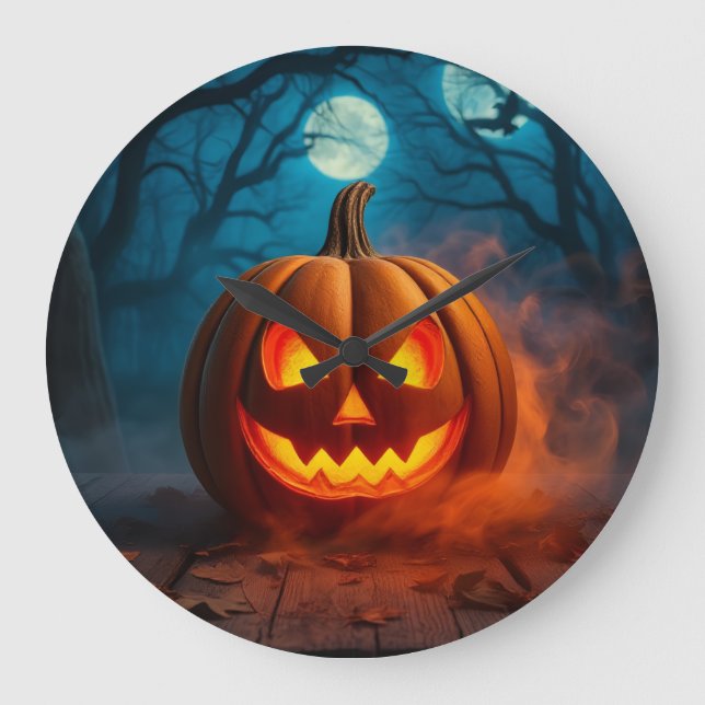 Amazing Lava-Glow Pumpkin Halloween Clock (Front)
