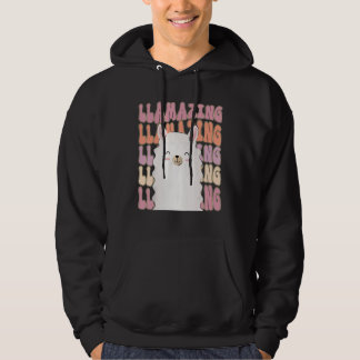 Amazing Llama Llamazing  Retro Llama Hoodie