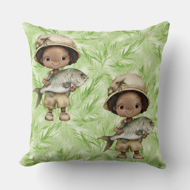 Amazing Loaves and Fishes  Cotton Throw Pillow (Front)