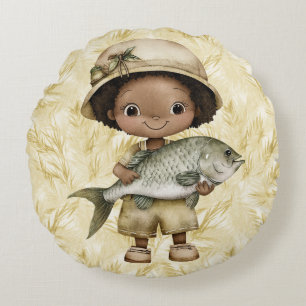 Amazing Loaves and Fishes  Round Throw Pillow