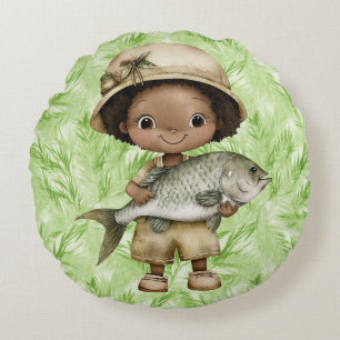 Amazing Loaves and Fishes  Round Throw Pillow