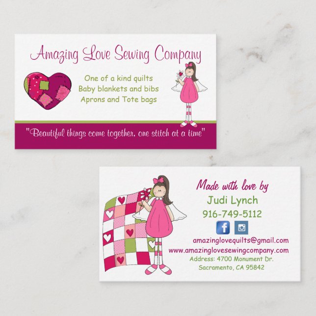 Amazing Love Sewing Company b Custom Business Card (Front/Back)