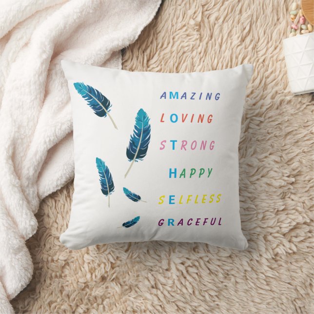 Amazing Loving Strong Happy Mother Feathers Cushion (Blanket)