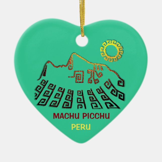 Amazing Machu Picchu Ceramic Tree Decoration (Front)