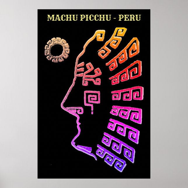 Amazing Machu Picchu Drawing Poster (Front)