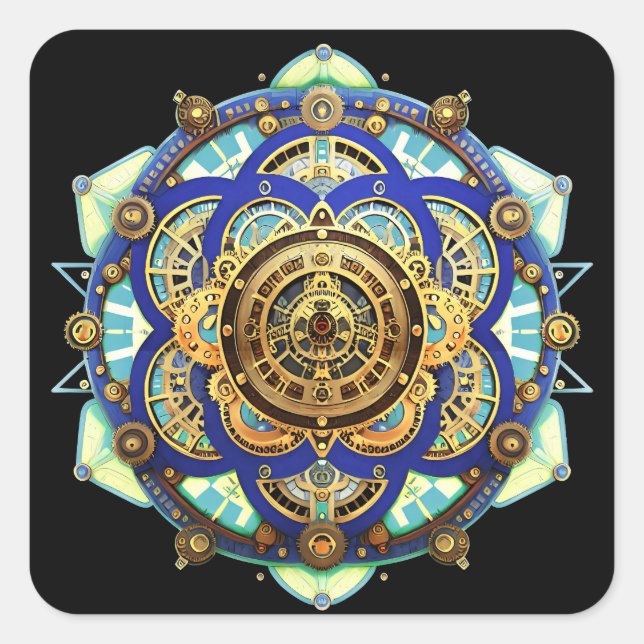 Amazing Mechanical Clock Square Sticker (Front)