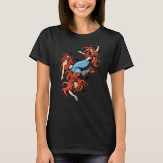 Amazing Mermaid Women Red Haired Sirens Ocean T-Shirt