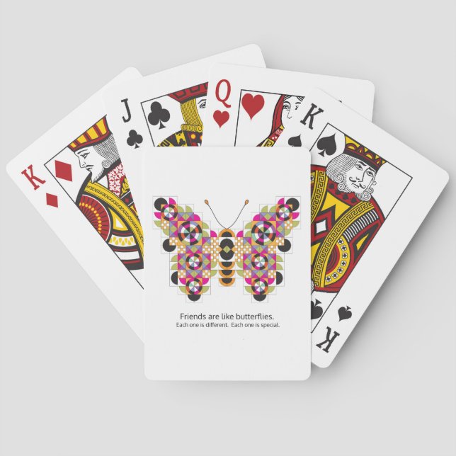 Amazing Monarch Butterfly Quilt Pattern Playing Cards (Back)