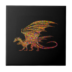Amazing Mosaic Dragon Drawstring Bag Tile