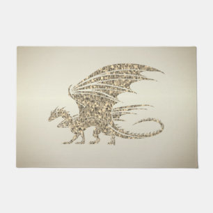 Amazing Mosaic Dragon Golden Doormat