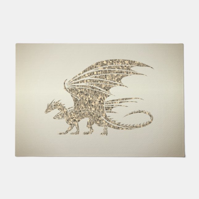 Amazing Mosaic Dragon Golden Doormat (Front)
