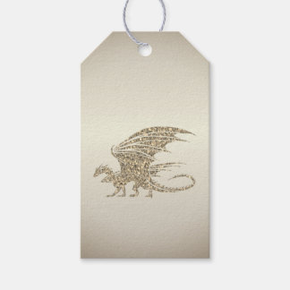 Amazing Mosaic Dragon Golden Gift Tags