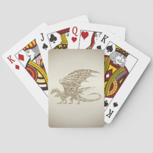 Amazing Mosaic Dragon Golden Playing Cards