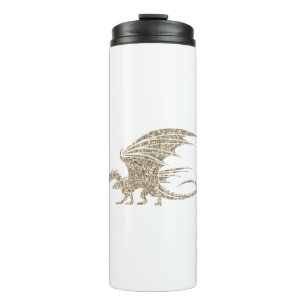 Amazing Mosaic Dragon Golden Thermal Tumbler