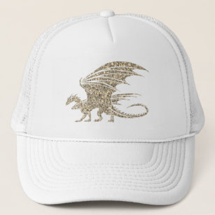Amazing Mosaic Dragon Golden Trucker Hat