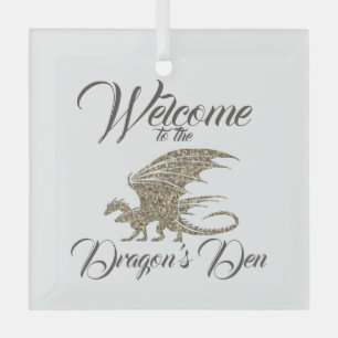 Amazing Mosaic Dragon Golden Welcome Glass Tree Decoration