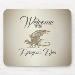 Amazing Mosaic Dragon Golden Welcome Mouse Mat