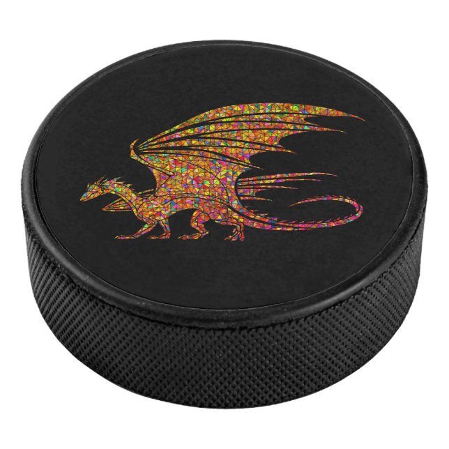 Amazing Mosaic Dragon  Hockey Puck (3/4)