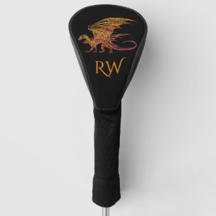 Amazing Mosaic Dragon Initial  Golf Head Cover