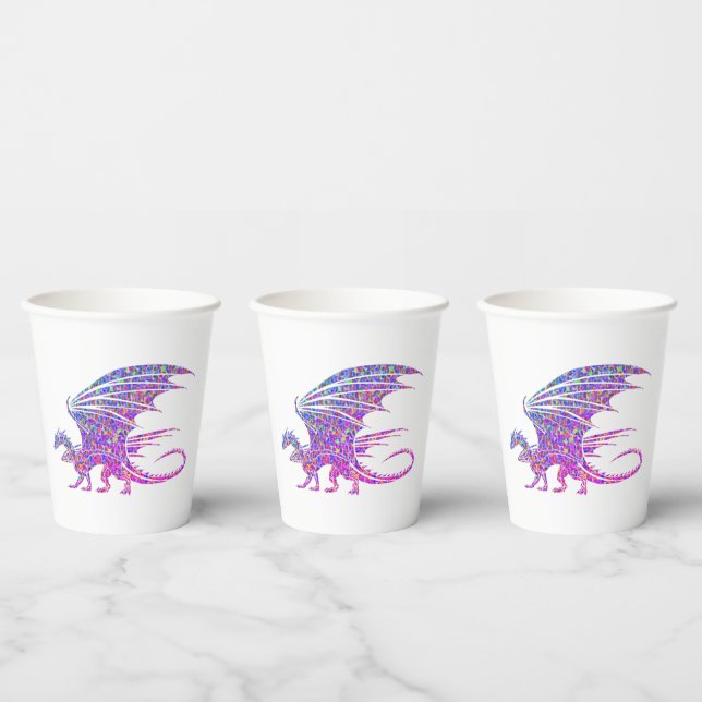 Amazing Mosaic Dragon Paper Cups (Multi)