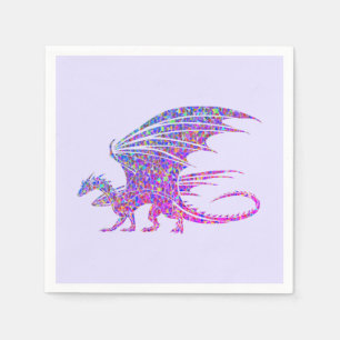 Amazing Mosaic Dragon Purple Accent Napkin