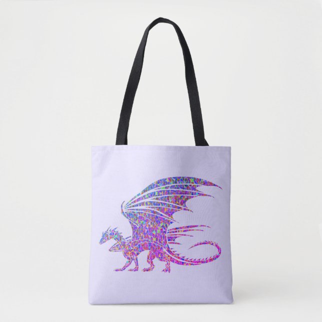 Amazing Mosaic Dragon Purple Accent Tote Bag (Front)
