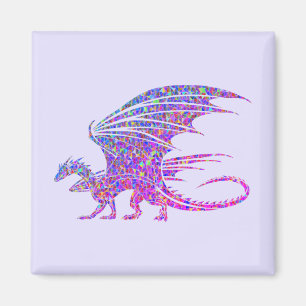 Amazing Mosaic Dragon Purple  Magnet