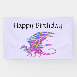 Amazing Mosaic Dragon Purple Name Banner