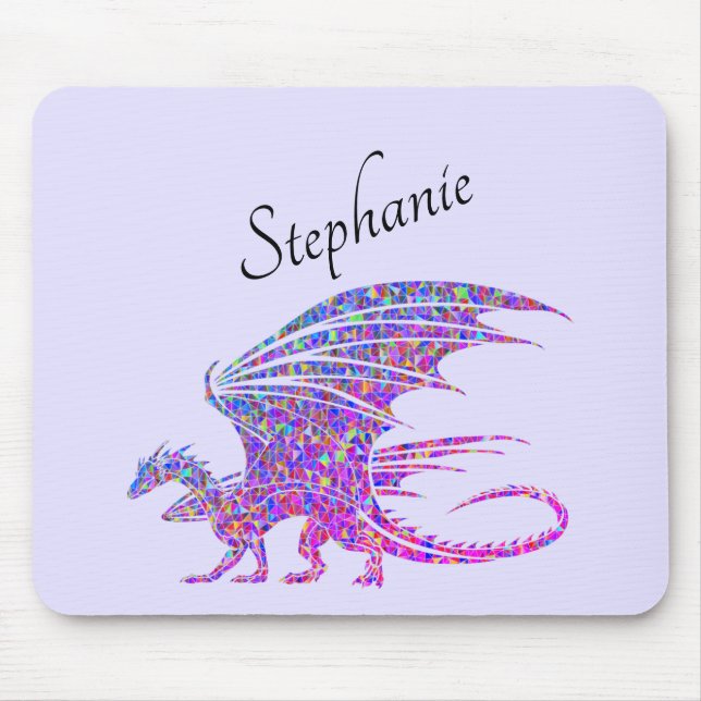 Amazing Mosaic Dragon Purple Personal Mouse Mat (Front)
