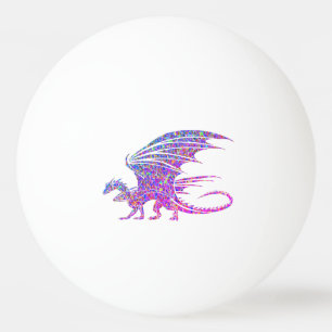 Amazing Mosaic Dragon Purple Ping Pong Ball