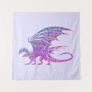 Amazing Mosaic Dragon Purple Tapestry